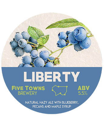 liberty brewed by Five Towns Brewery