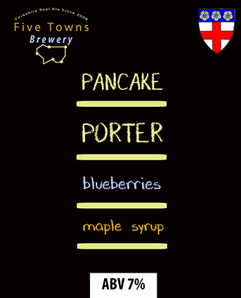 pancake porter brewed by Five Towns Brewery